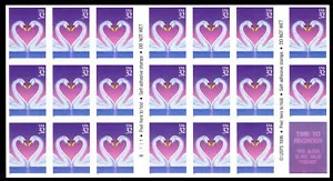 Scott #3123a 32¢ Love Swans (Heart) Booklet of 20 Stamps - MNH P#B1111 - Picture 1 of 2