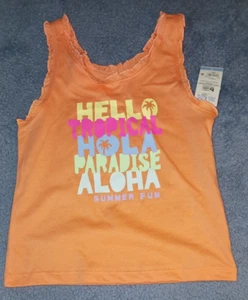 365 KIDS GARANIMALS sz 8 Orange Mini Ruffle Tank Top 'Summer Fun' - Picture 1 of 3