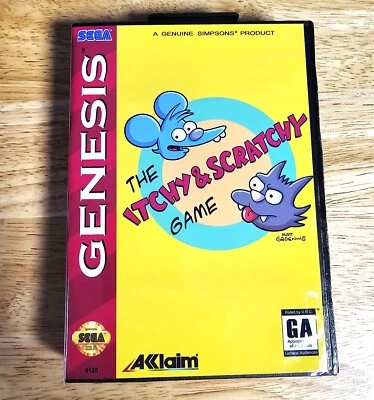 The Itchy & Scratchy Game - 16 Bit MD Game & Case For Sega Mega Drive Genesis - Image 1 of 4
