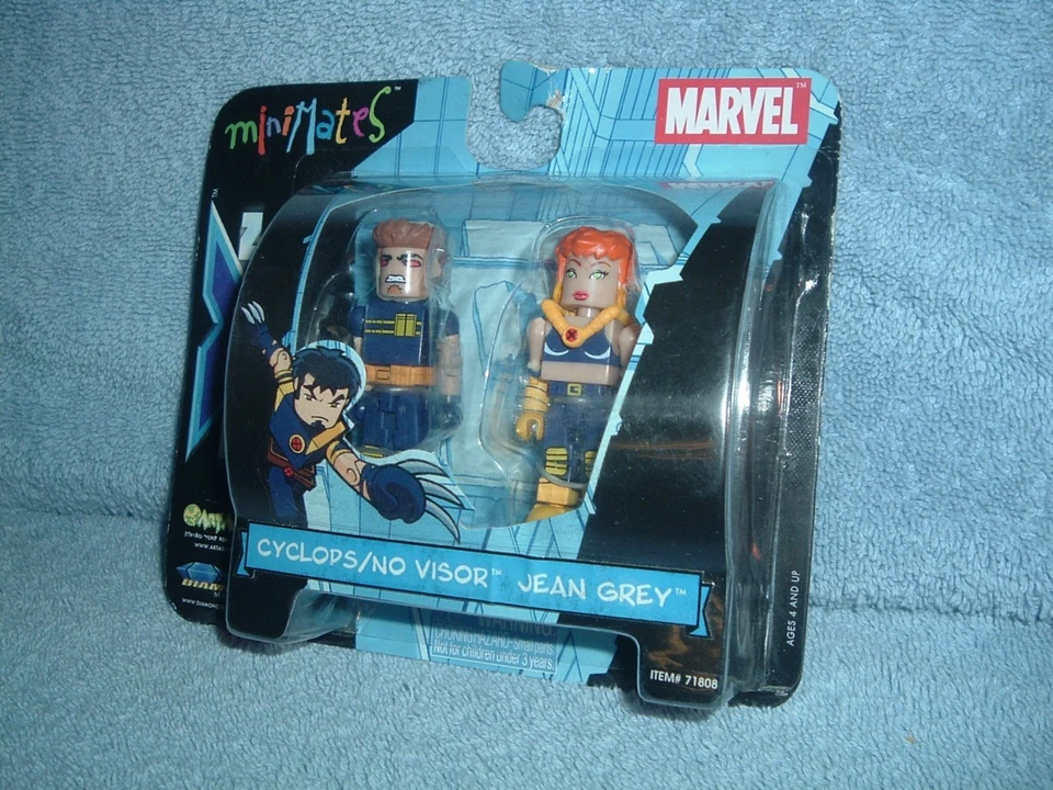CYCLOPS Variante Persecución Sin Visera Jean Grey Mini Mates X-Men 2003 Paquete de 2 Marvel En Paquete Foto 1 de 1