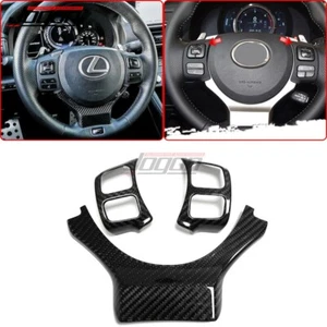 Carbon Fiber Steering Wheel Trim Cover For LEXUS IS250 IS350 IS200T IS500 16-22 - Picture 1 of 9