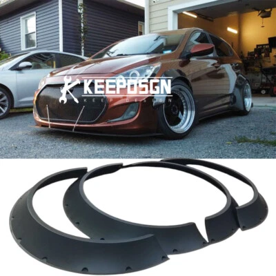 For Hyundai Accent 4PCS Fender Flares Wide Body Kit Wheel Arches Matte Black — 第 1/4 张图片