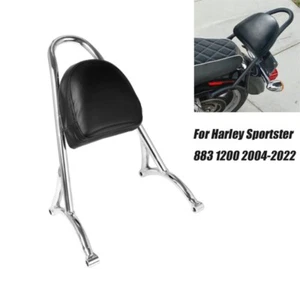 Detachable Passenger Sissy Bar Backrest Pad Fit For Harley Sportster XL 883 1200 - Picture 1 of 9