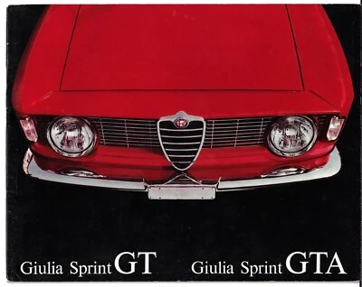 Alfa Romeo Giulia 1600 Sprint GT & GTA 1965-68 UK Market Sales Brochure - Image 1 of 2