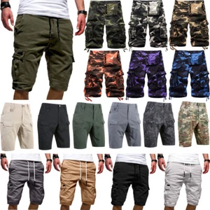 Mens Military Army Short Pants Casual Pocket Camouflage Cargo Shorts Trousers C - Picture 1 of 41