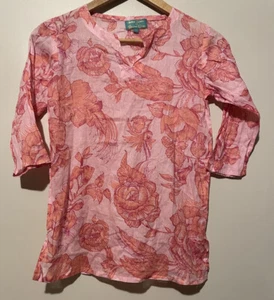 Antica Santoria By Giacoma Cinque Pink Floral Lightweight Cover Up Tunic Size 6 - Picture 1 of 8