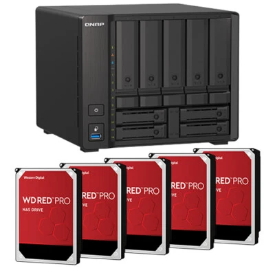 QNAP TS-932PX: 9-Bay NAS HDDs | 24-80TB | 10GbE | Quad-Core | Home & Business - Image 1 of 4