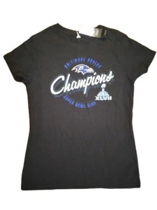 2013 T-Shirt BALTIMORE RAVENS Super Bowl XLVII Champions - Womens Size M - NEW - Picture 1 of 4
