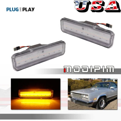 Luces de señalización laterales LED ámbar transparente para Chevrolet El Camino 82-87 y GMC Caballero Foto 1 de 4