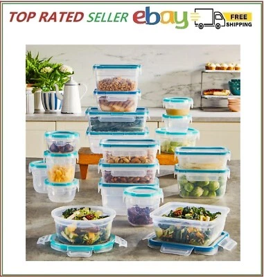 Snapware 38 peças conjunto de armazenamento de alimentos de plástico tampas snaplock sem BPA - Imagem 1 de 4