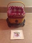 Longaberger 2001 All American Colection Strawberry Basket Liner Protector Tie-On