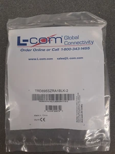 New, L-Com, TRD695SZRA1BLK-2, CAT 6 SHD LSZH RIGHT ANGLE CABLE BLK 2.0 FT - Picture 1 of 4