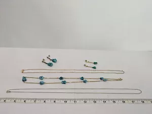 Juego de 5 piezas de collar de cuentas de turquesa de oro de 18k 14k 8k leer - Imagen 1 de 20
