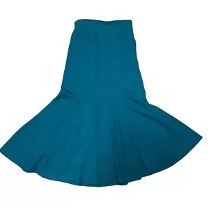 VINTAGE GREEN TRUMPET SKIRT SIZE 6 DOROTHY SCHOELEN USA MADE 100% WOOL WOMENS - Picture 1 of 3