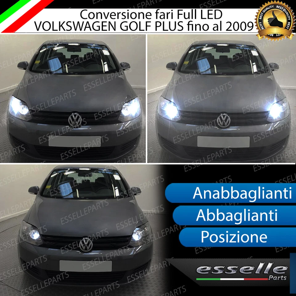 KIT FARI FULL LED VW GOLF PLUS ANABBAGLIANTI ABBAGLIANTI POSIZIONE LED CANBUS - Immagine 1 di 4