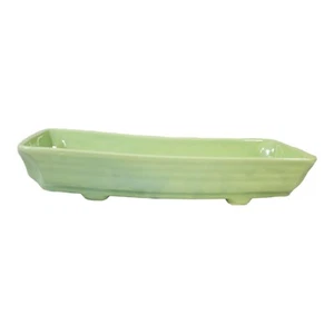 VTG Ceramic Rectangle USA Green Serving Dish Plate Tray Ashtray Planter - Picture 1 of 8