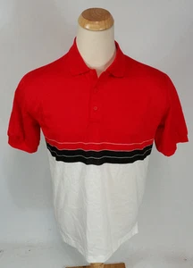 New! Vintage NOS Mint Sea Palms Hartwell Polo Golf Surf Stripe Red White Shirt L - Picture 1 of 4