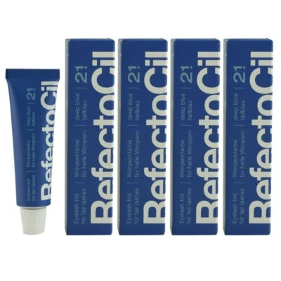 RefectoCil 2.1 Deep Blue tiefblau 4 x 15 ml Augenbrauenfarbe & Wimpernfarbe Set  - Bild 1 von 2