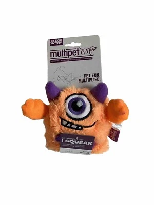 Multipet Halloween Orange Purple Black Oggle Monster Dog Toy Squeaky Spike Ball - Image 1 of 4