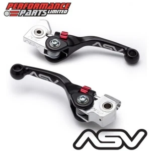 Juego de palancas de freno + embrague ajustables negras cortas ASV F4 para KTM 450 SXF 2024 - Imagen 1 de 9