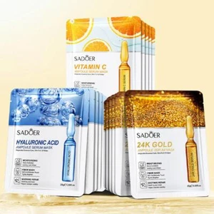 Mascarilla facial reafirmante hidratante iluminadora de la piel 15 un. Oro 24K - Imagen 1 de 24
