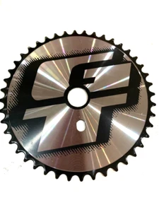 GT Bicycle ChainRing Sprocket Steel 1/2" x 44T BMX Cruiser Bikes Chrome/Black - Picture 1 of 2