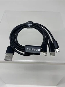 3 in 1 Fast Charging Cable Cell Phone Charger Cord for iPhone USB Type C Micro - Picture 1 of 5