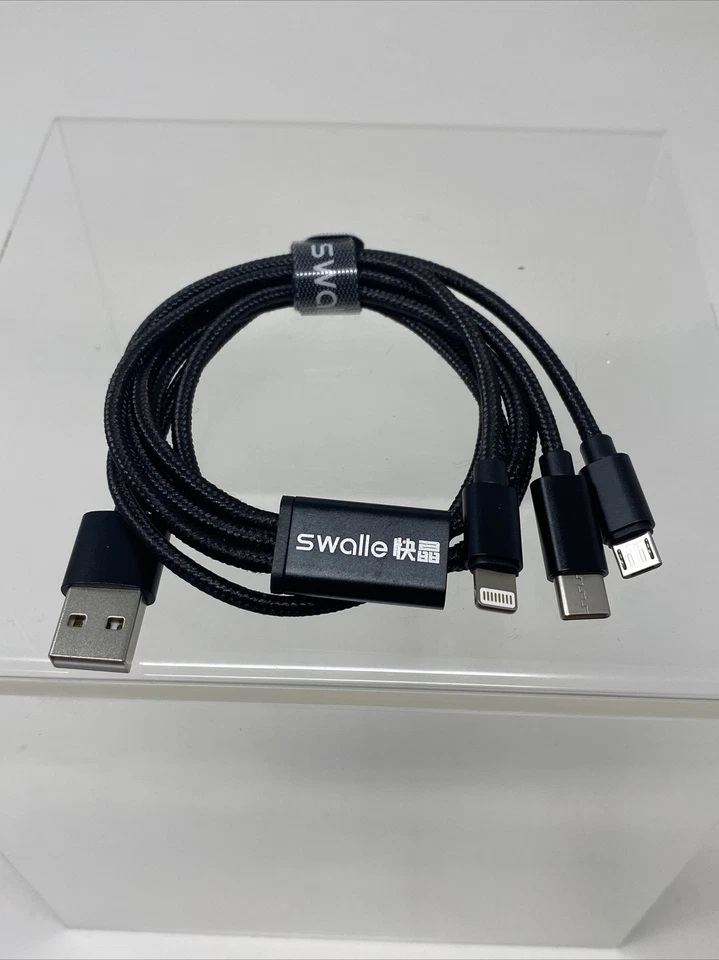 3 in 1 Fast Charging Cable Cell Phone Charger Cord for iPhone USB Type C Micro - Image 1 of 4