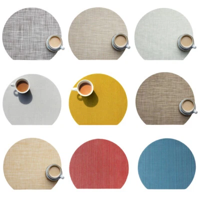 Placemat Solid Dining Moon Shape Tableware Mat Non-Slip Heat Insulation Bar Pads - Image 1 of 3