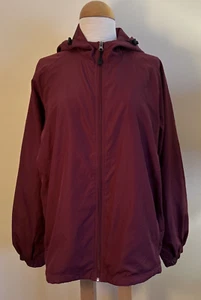 Sport-Tek Long Sleeve Lightweight Hooded Raglan Jacket With Pockets Maroon Sz L - Picture 1 of 8