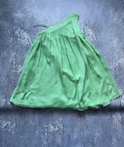 Chloé Green Tunic Top Size 10 Silk Sleeveless Asymmetrical one-shoulder Blouse - Picture 1 of 16