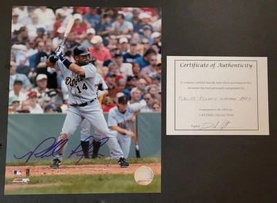 Foto firmada autografiada por Plácido Polanco Tigres de Detroit MLB de 8"x10" con certificado de autenticidad MLB Foto 1 de 4