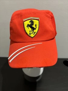 Scuderia Ferrari Puma Hat Cap Panel StrapBack Red Mens Adjustable Racing - Picture 1 of 8