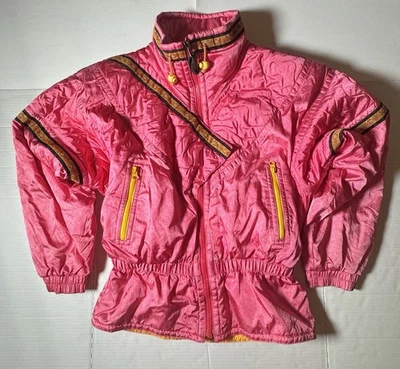 PreOwned Good Last Photo Kaelin VTG Ski Snow Jacket Hot Pink Orange Women Size 8 - Image 1 of 4