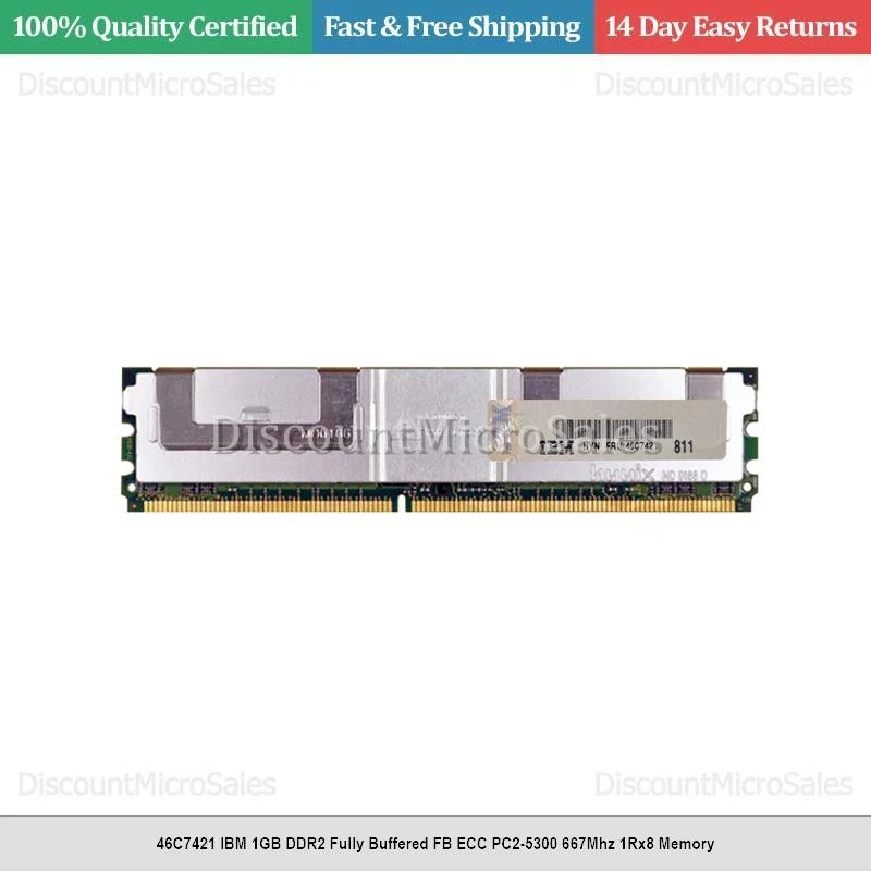46C7421 IBM 1GB DDR2 Fully Buffered FB ECC PC2-5300 667Mhz 1Rx8 Memory - Image 1 of 1
