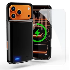 7000mAh Battery Case cover w/ Tempered Glass for iPhone 17 Pro max  (6.9 inch) - Picture 1 of 7