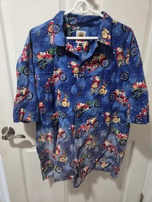 Max Boxxer Santa Hawaiian Short Sleeve Shirt 2X Biker Motorcycle CHRISTMAS - Image 1 of 4