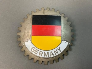 Vintage GERMANY Chrome & Enamel Grille Badge With Mounting Hardware  3.75" Dia. - Bild 1 von 7
