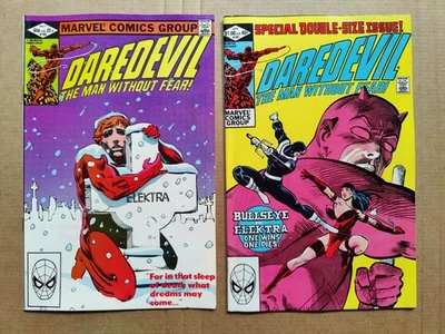 Lote de 2 Daredevil 181 en muy buen estado 182 en muy buen estado Death of Elektra Frank Miller Marvel 1982 Foto 1 de 4