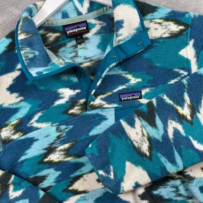 Patagonia Synchilla Fleece Pullover Aztec Mens S Trout Tales Elwha Blue Outdoor - Image 1 of 4