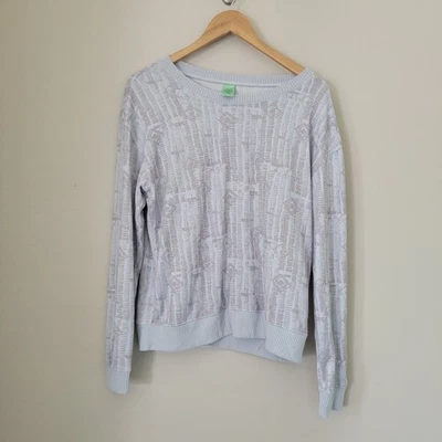 Honeydew Pullover Gray Graphic Top Relaxed Fit Long Sleeve Womens Large - Image 1 of 4