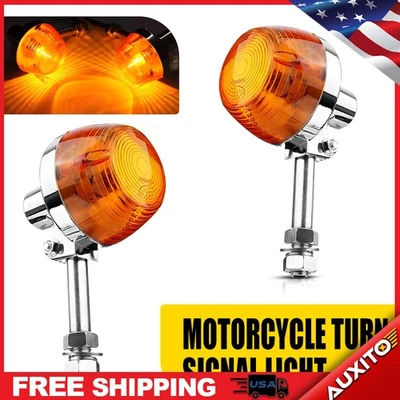 2X Motorcycle Signal Light Fit Turn Honda C70 CT70 CB350 XL100 CT90 CM400 CB450 - Image 1 of 4