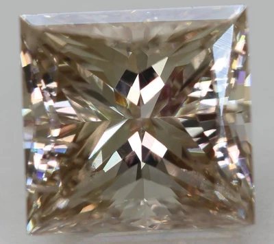 Cert 2.03 Carat Light Brown VS1 Princess Enhanced Natural Diamond 6.96x6.68m 2VG - Image 1 of 4