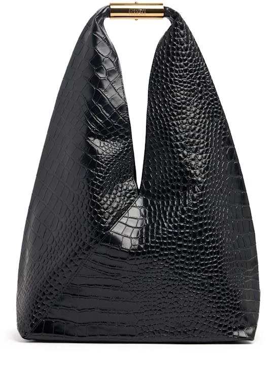 MM6 Maison Margiela - Medium Japanese embossed leather bag - Black - Image 1 of 1