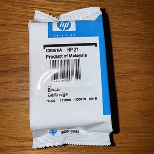 HP 21 Black Ink Printer Cartridge Brand New Sealed Exp. 2/2025 - Picture 1 of 1