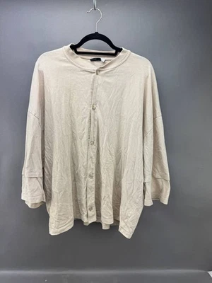 Asos Design Mens Beige Button-Up Hybrid Sleeve Shirt Size XL - Image 1 of 3