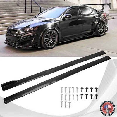For Kia Optima Sedan 86.6" Side Skirts Extension Splitter Panel Lip Carbon Fiber Foto 1 de 4