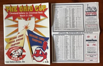 Vintage 1996 Ohio Cup Program Cleveland Indians vs Cincinnati Reds Columbus, Oh. - Image 1 of 4