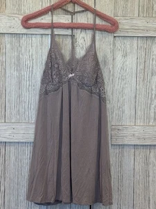 Victoria's Secret Lace Trim Babydoll Nightgown XL Rose Beige Lingerie Sleep - Picture 1 of 6