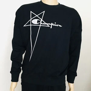 Rick Owens DRKSHDW Sweater Crewneck Sweatshirt Black Pullover Men’s Size M - Picture 1 of 9